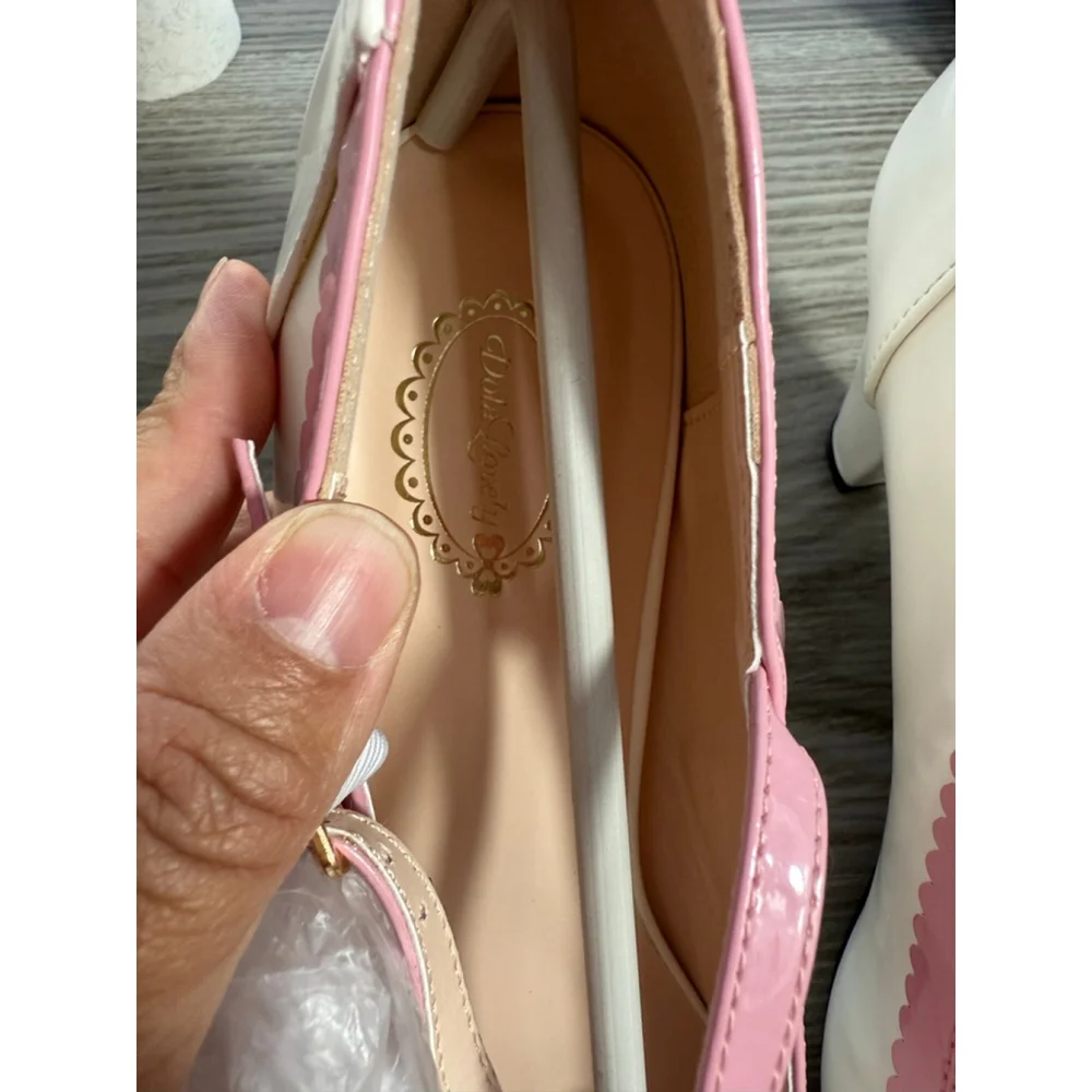 Women's Dola Lovely White Pink Heels Size 10
